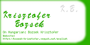 krisztofer bozsek business card